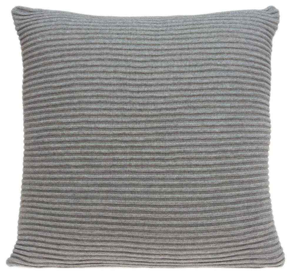 20" X 7" X 20" Elegant Transitional Gray Pillow Cover With Poly Insert
