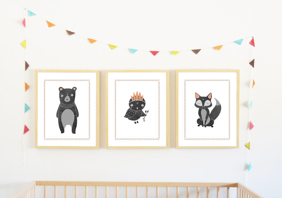 Boho Fox 18x24 Children's Wall Art Poster