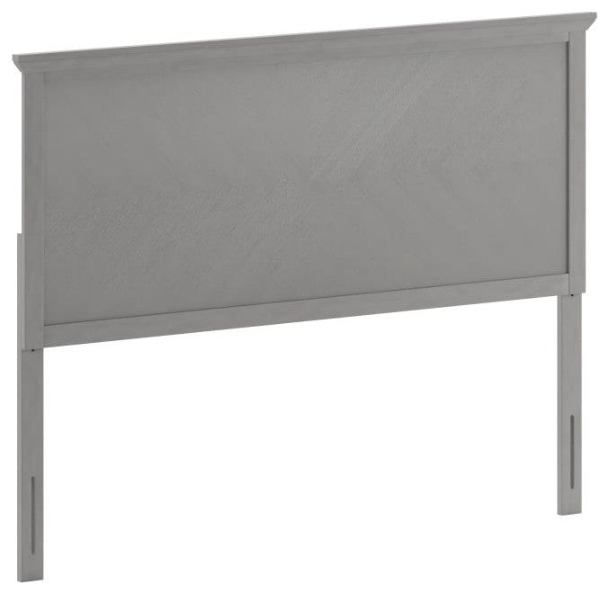 Fiona Herring Bone Wooden Adj. Headboard for Metal Bed Frames,Gray Wash-Queen