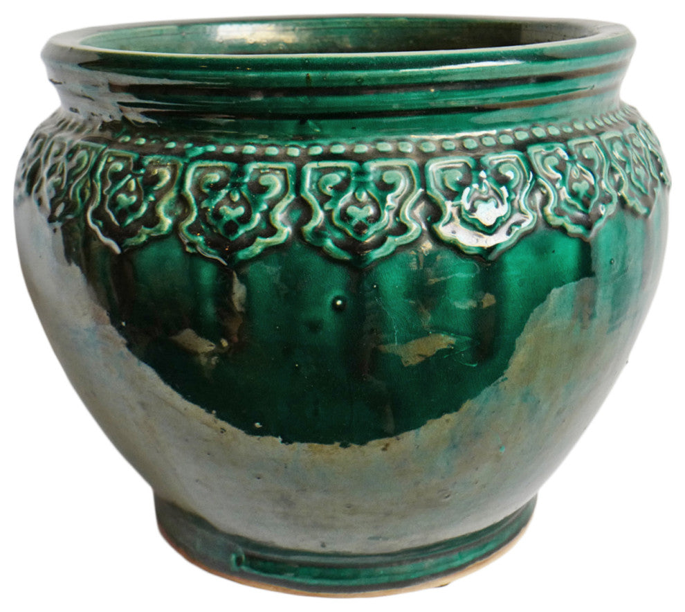 Consigned Green Vietnam Ceramic Pot