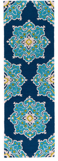 Surya Skye SKE-4005 4'x6' Rug, Navy/Sky Blue/White/Grass Green
