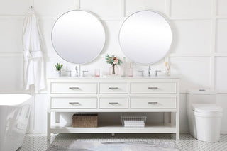 Sally 72" Double Bathroom Vanity, White