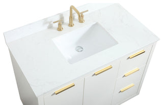 42" Single Bathroom Vanity, White, With Backsplash