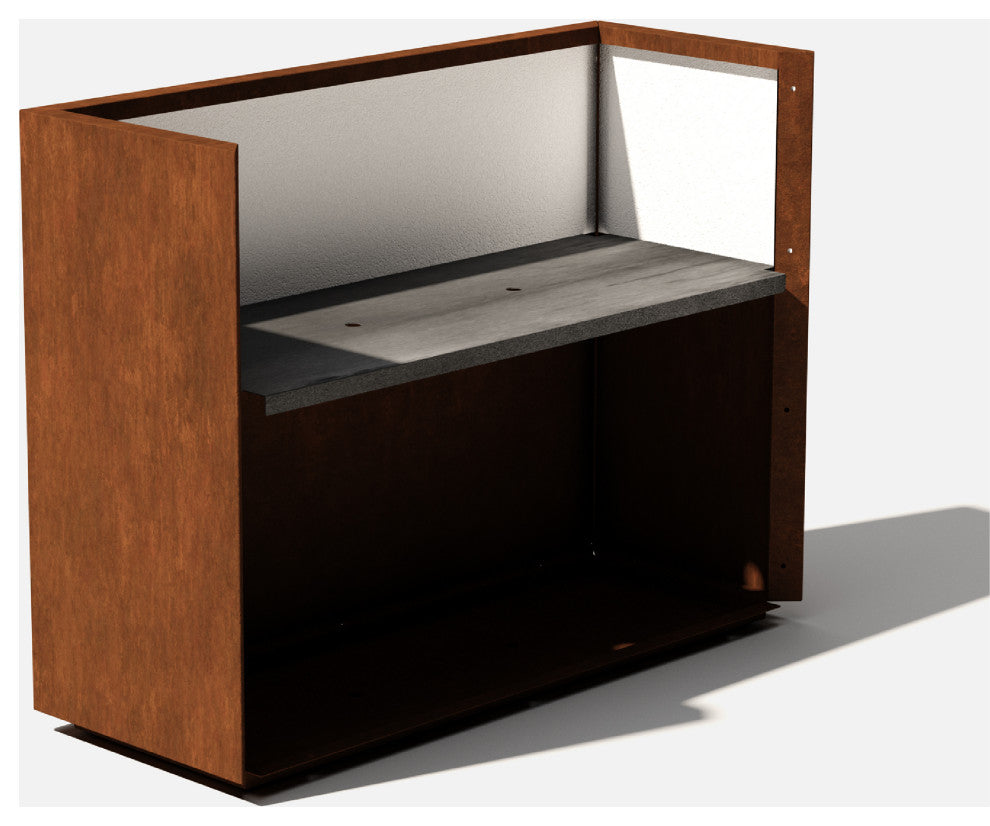 Metallic Series Corten Steel Span Planter, Large