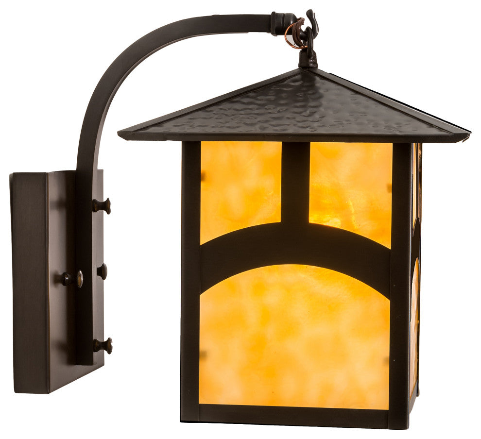 9 Wide Seneca Hill Top Curved Arm Wall Sconce