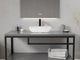 Solstice Square Glass Vessel Bathroom Sink With White Finish