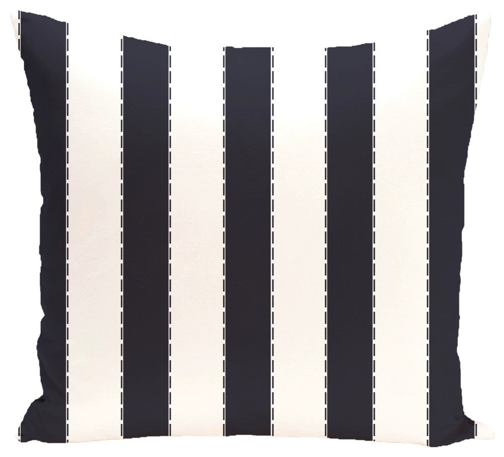 Stitch In Time Stripes Print Outdoor Pillow, Bewitching, 20"x20"
