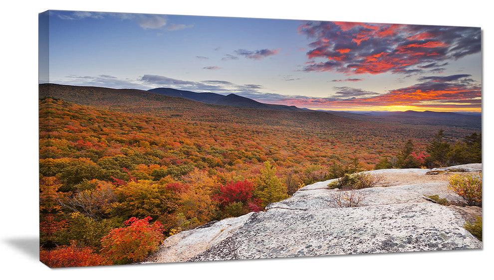 Endless Forests in Fall Foliage, Landscape Canvas Art Print, 32"x16"
