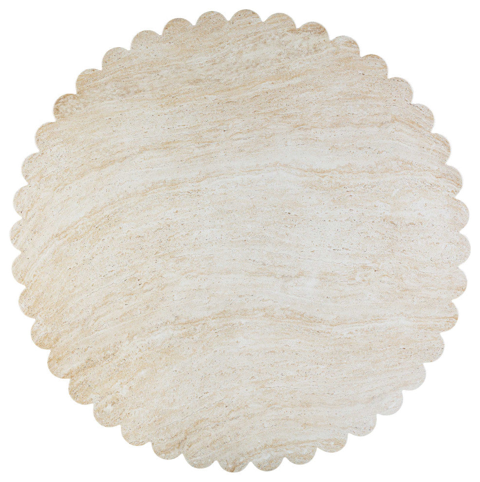 Blossom Washed Travertine Finish Indoor / Outdoor 54" Round Dining Table