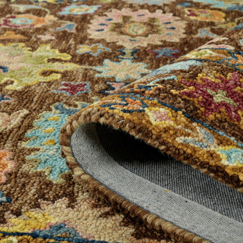 Jackson Traditional Brown Hand-Hooked Area Rug 9' x 13'