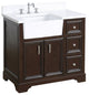 Zelda 36" Bathroom Vanity, Base: Chocolate, Top: Quartz