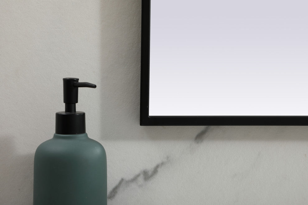 Metal Frame Arch Mirror 36X34 Inch, Black