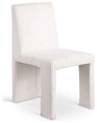 Benson Upholstered Dining Chair, Cream, Microsuede Corduroy
