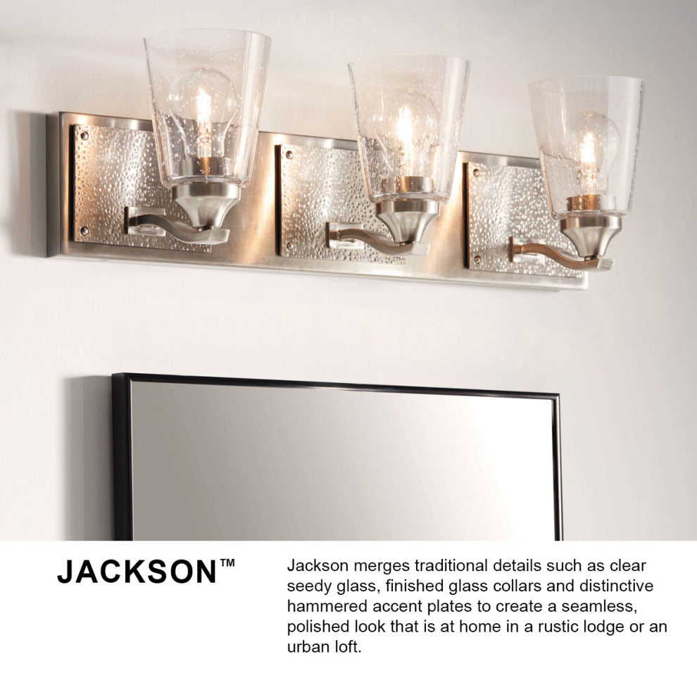 Hinkley Jackson Medium Three Light Vanity, Brushed Nickel