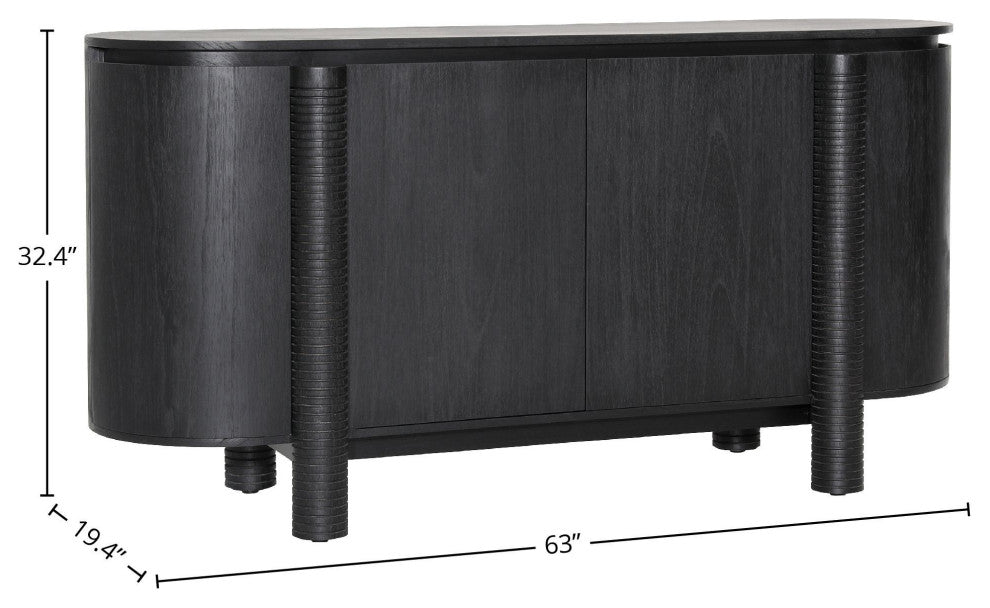 Starlight 63" Wide Sideboard, Black