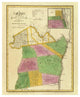 "New York - Albany, Schenectady counties, 1829" Print by David H. Burr, 20"x24"