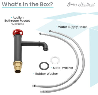 Avallon 7" Single Handle, Bathroom Faucet, Red