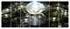 Golden Water Drops on Mirror, Abstract Canvas Art Print, 83"x32", 7 Panels