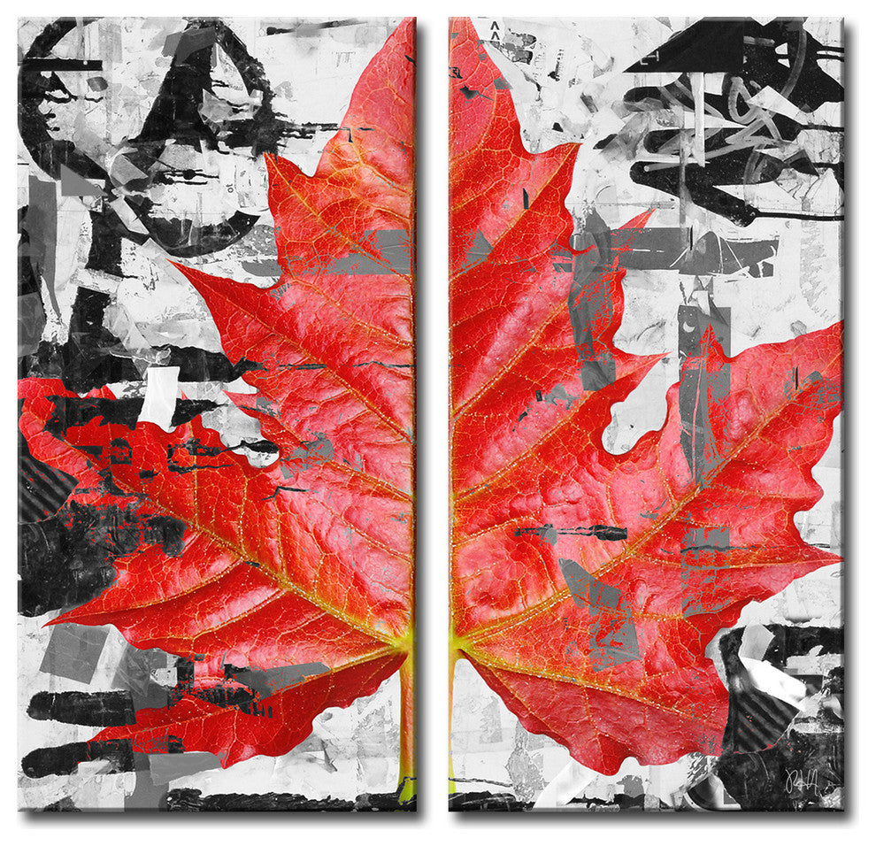 Fall Ink XIV, Canvas Wall Art 2-Piece Canvas Art Set, 40"