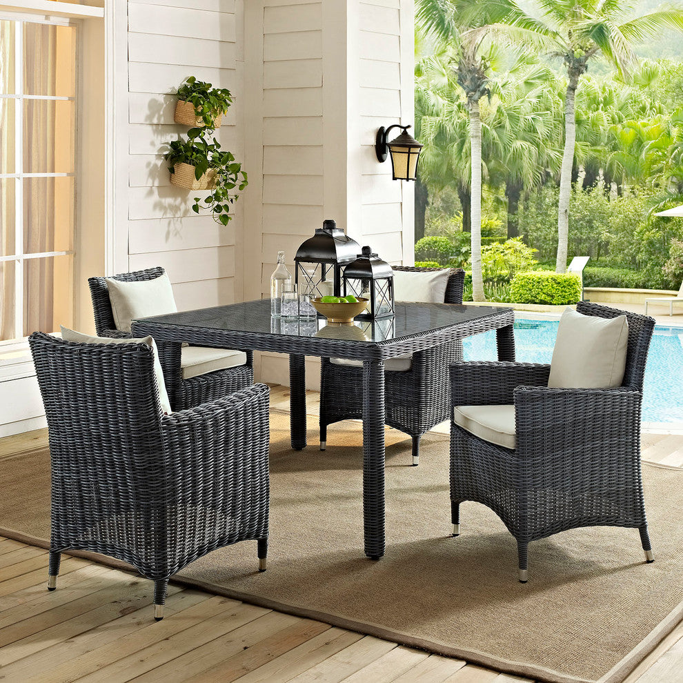 Summon 5-Piece Outdoor Patio Sunbrella Dining Set