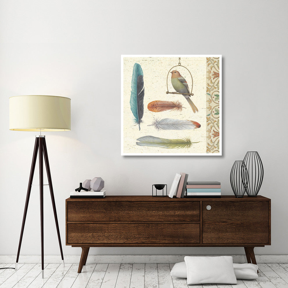 "Feather Tales II" Digital Paper Print by Daphne Brissonnet, 42"x42"