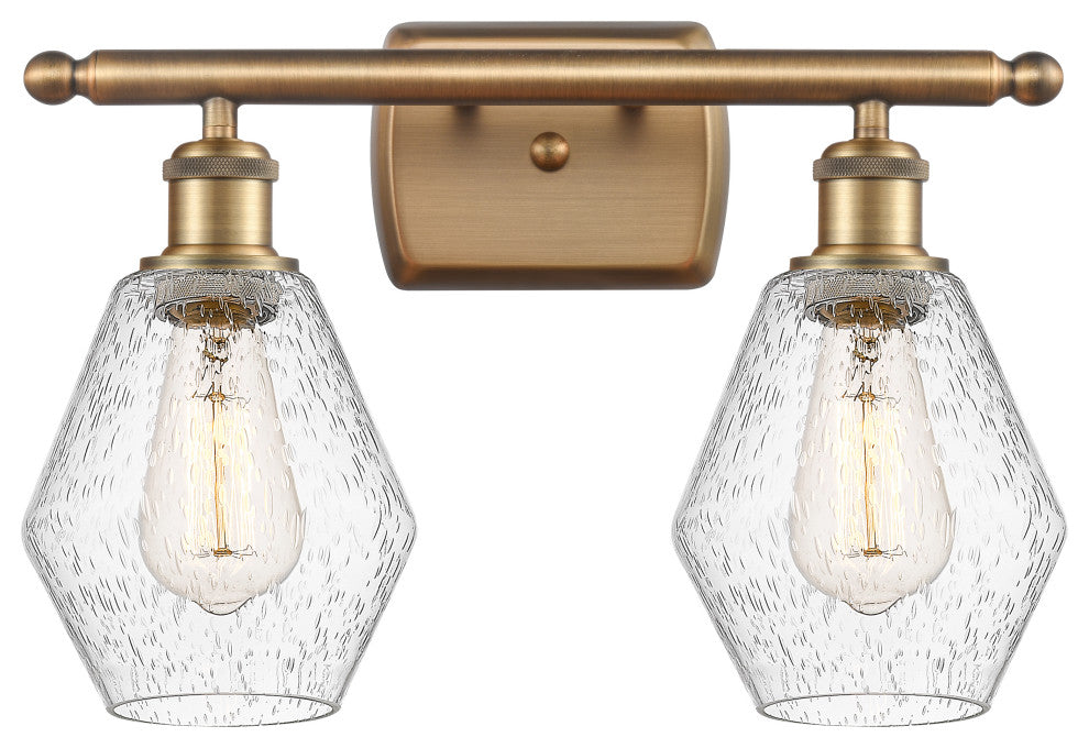 Innovations 516-2W-BB-G654-6 2-Light Bath Vanity Light, Brushed Brass