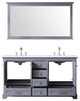 Dukes 60" Dark Grey Double Square Sink Vanity with Quartz Top, With Faucet and M