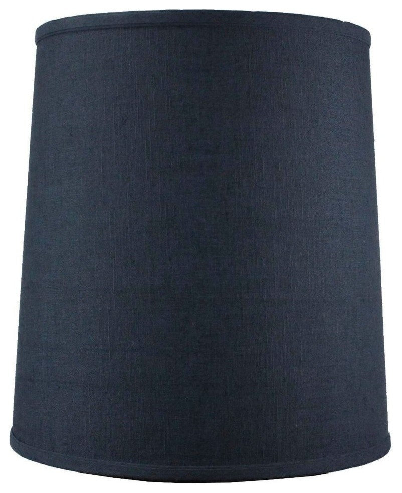 Drum Shade 1 12"x14"x15", Textured Slate Blue