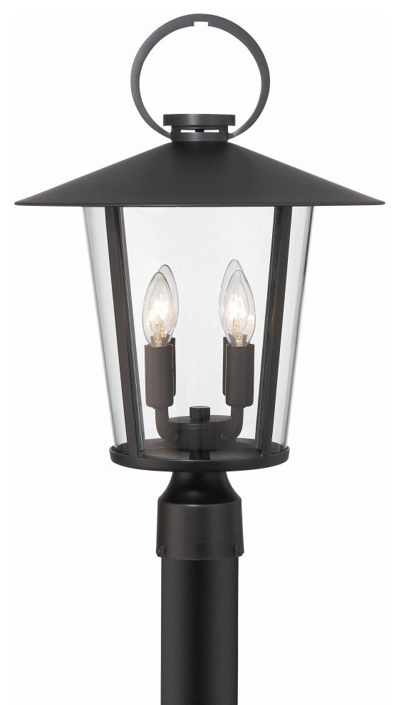 Andover 4-Light Matte Black Outdoor Lantern Post