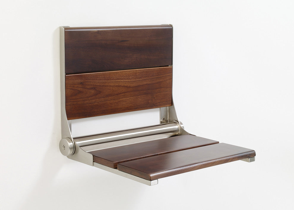 Life Line Series, Contour Shower Seats, Walnut, 18", Stainless Steel