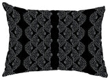 Dotted Decor 14"x20" Stripe Print Decorative Outdoor Throw Pillow, Black