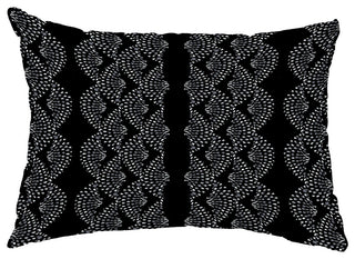 Dotted Decor 14"x20" Stripe Print Decorative Outdoor Throw Pillow, Black