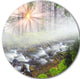 Foggy Carpathian With Sunlight, Landscape Photo Disc Metal Artwork, 38"