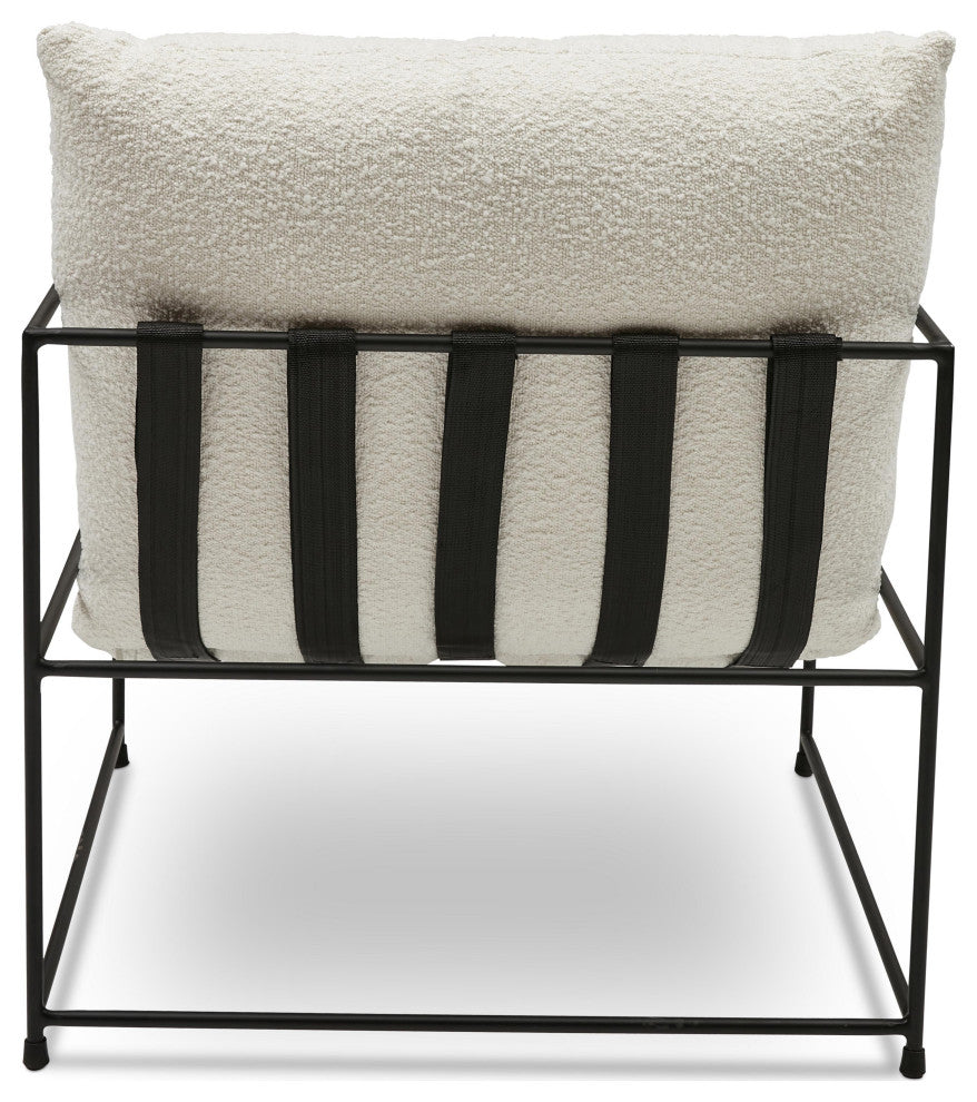 Trent Accent Chair, White Boucl