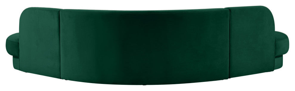 Rosa Velvet Upholstered 3-Piece Sectional, Green