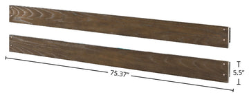 Olivia 75"W Wood Bed Rails, Full, Set of 2, Rosewood