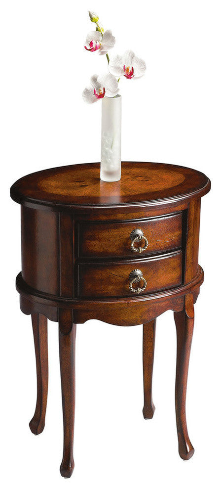 Whitley Oval Side Table, Dark Brown
