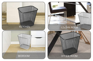 YBM Home Steel Mesh Rectangular Open Top Waste Basket Bin Trash Can 8x12x12"