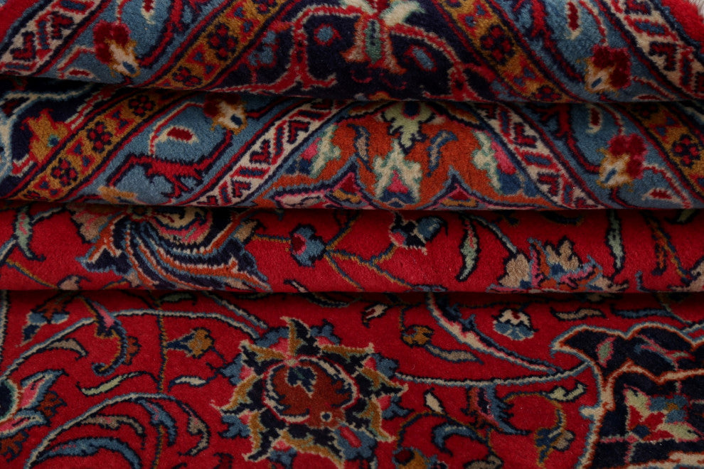 Consigned, Persian Oriental Traditional Vintage Handmade Area Rug, Red, 10x13