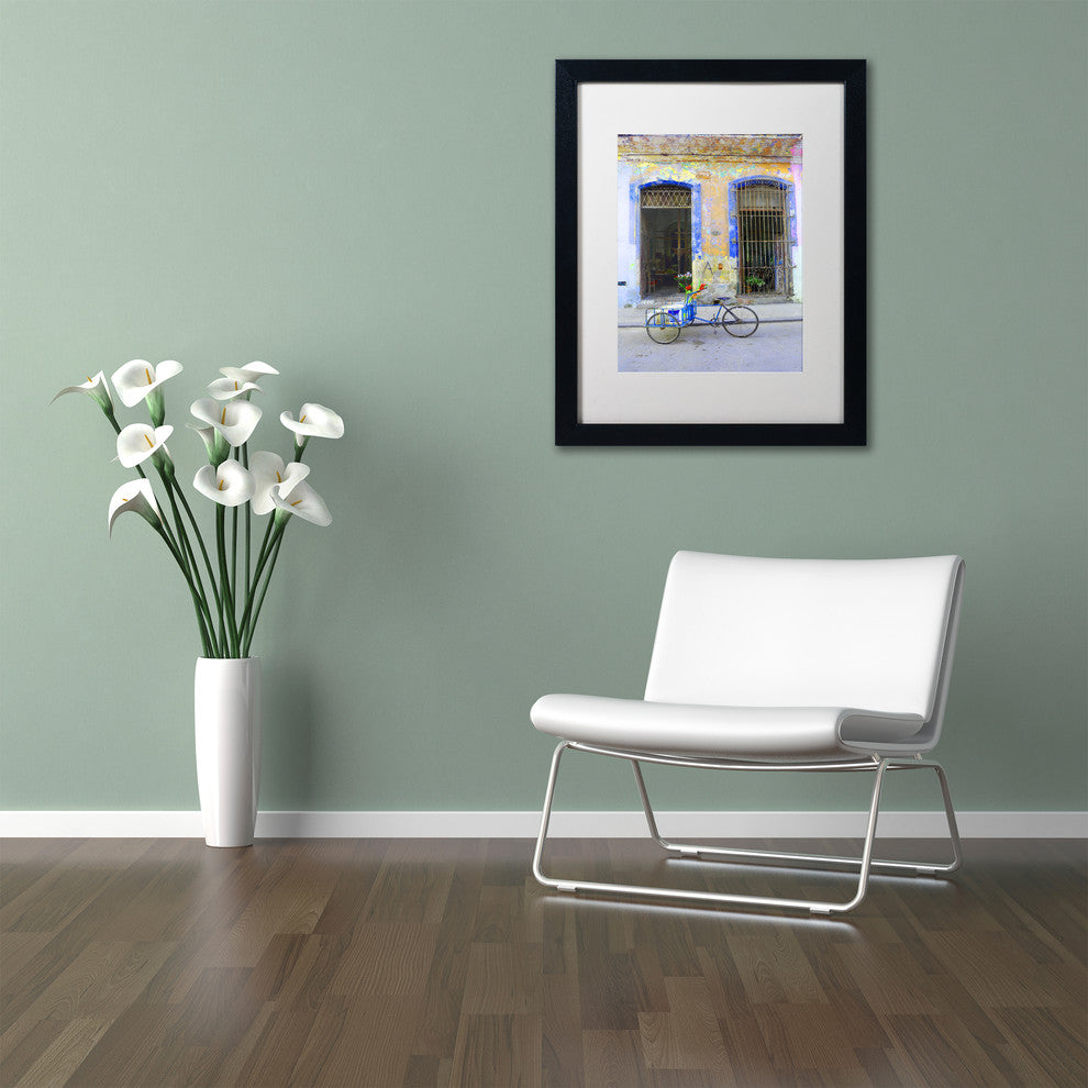 ''Havana Apartment No 203'' Matted Framed Art, Black Frame, White Matte, 20x16