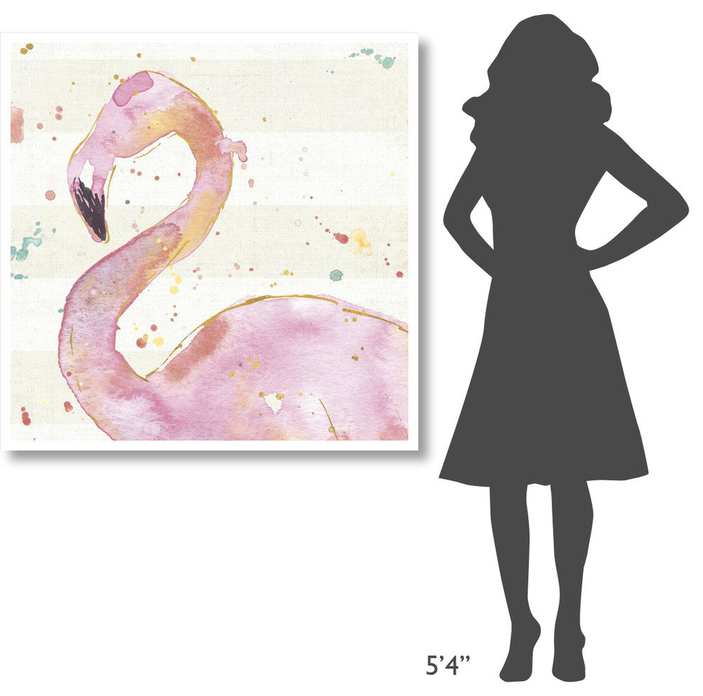 "Flamingo Fever III no Words" Digital Paper Print by Anne Tavoletti, 42"x42"