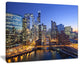 "Chicago River With Bridges at Sunset" Canvas Print20"x12"