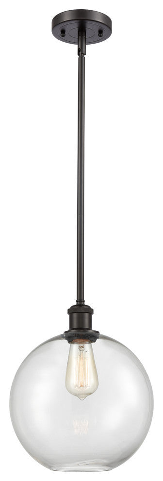Large Athens 1-Light Pendant, Oil Rubbed Bronze, Clear
