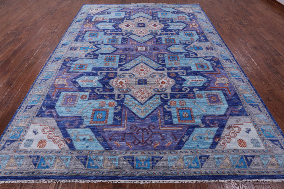 Handmade Kazak Wool Rug 9' 2" X 12' 1" - Q13293