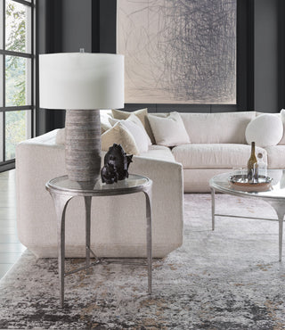 Porto Silver Round End Table