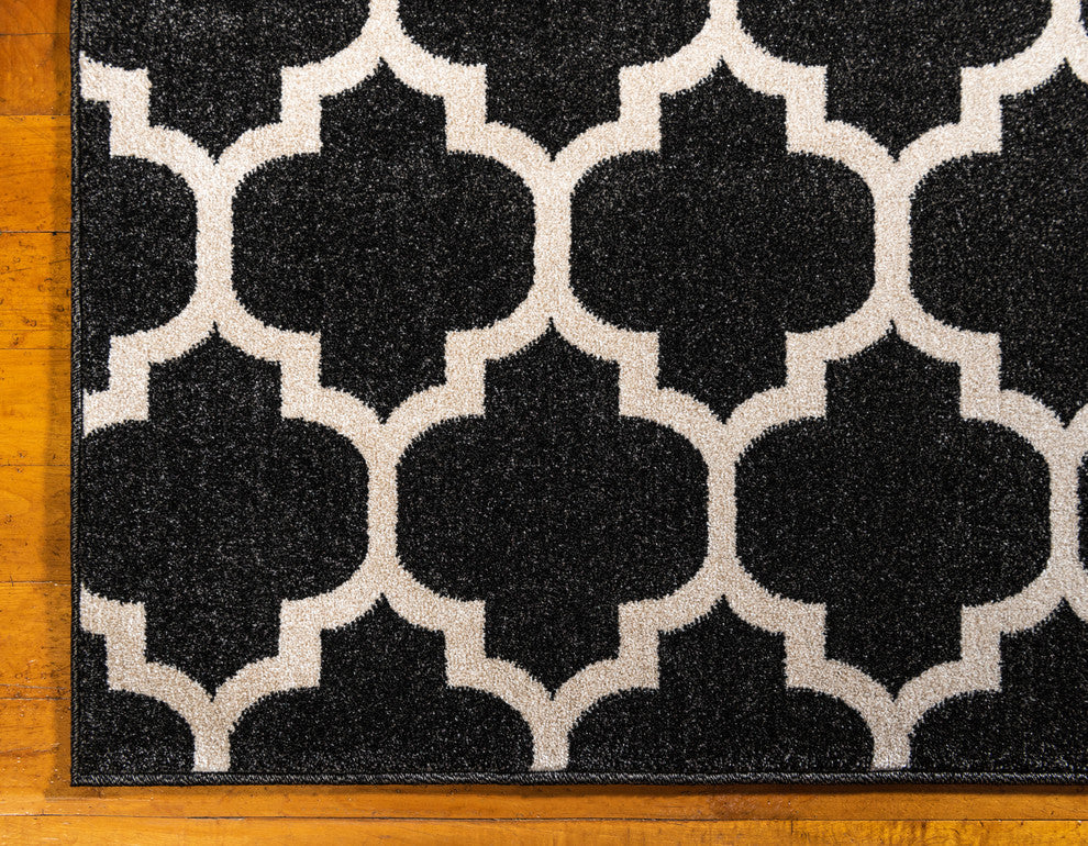 Rug Unique Loom Trellis Black Rectangular 3' 3 x 5' 3