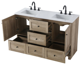 Home Living 54" Double Bathroom Vanity, Natural Oak