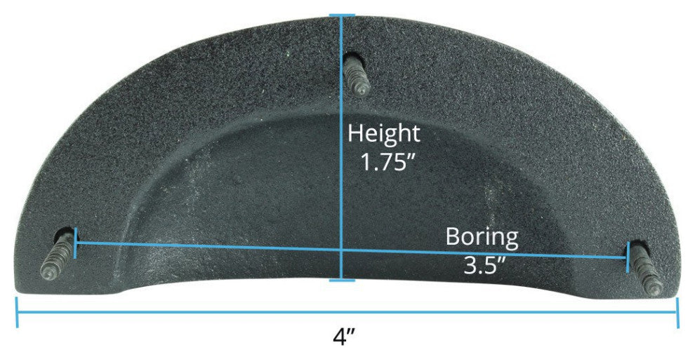 Cabinet Drawer Bin Pulls Black Iron Cup 4" W x 1 3/4" H Pack of 18