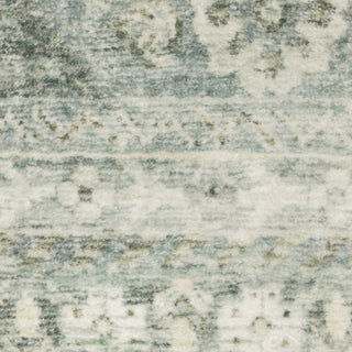 Sanjay Distressed Floral Blue/Ivory Microfiber Area Rug, 2'x8'