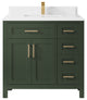 Cambridge 36 Center Sink Bath Vanity in Pewter Green 2" Empira Quartz